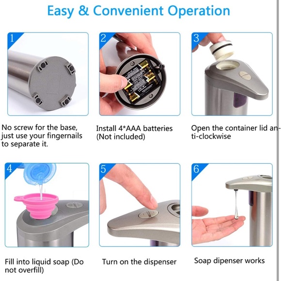 Stainless Steel Touchless Soap/Lotion Dispenser🧴w Waterproof Base - Picture 8 of 10